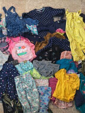 Large Lot 64 Baby Girl Clothes 12-18M Carter’s Outfits Bundle Cute Colorful